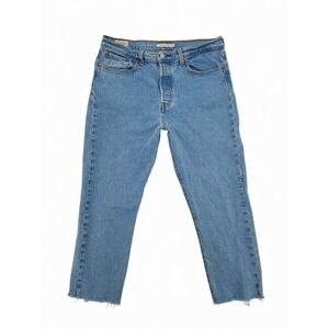 Levi's Wedgie Straight Jeans Women's Size 32 High Rise Raw Hem‎ Vintage Fit